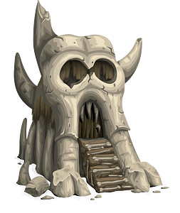 White bones skull fantasy house