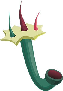 Dark green bent fantasy pipe