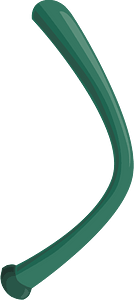 Dark green bent pipe
