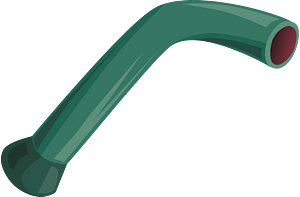 Dark green bent pipe