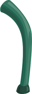 Dark green bent pipe