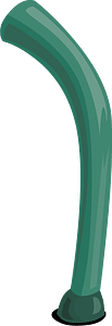 Dark green bent pipe