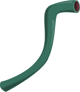 Dark green bent pipe