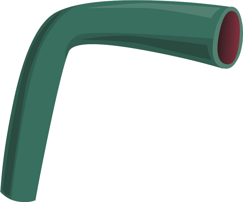 Dark green bent pipe