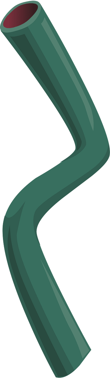 Dark green bent pipe