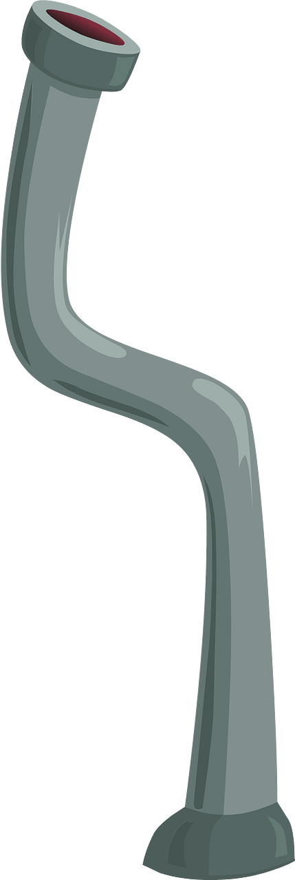 Grey bent pipe