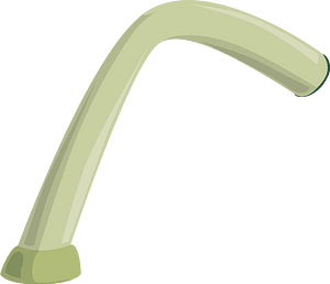 Light green bent pipe