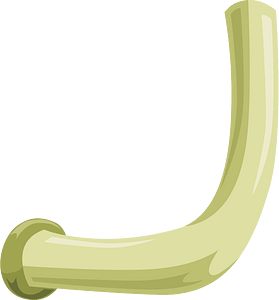 Light green bent pipe