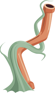 Orange bent pipe