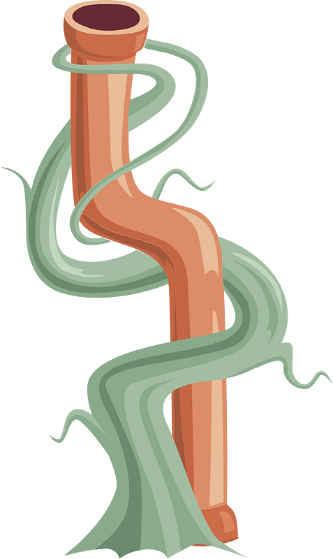 Orange bent pipe