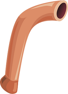 Orange bent pipe