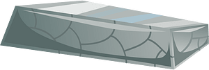Grey metal platform