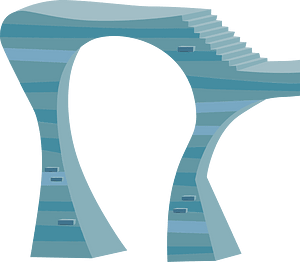 Blue fantasy stairs