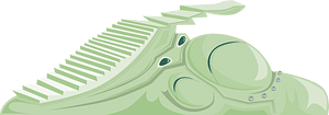 Light green fantasy stairs face