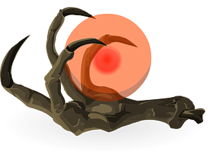 Fantasy claw with glowing orb