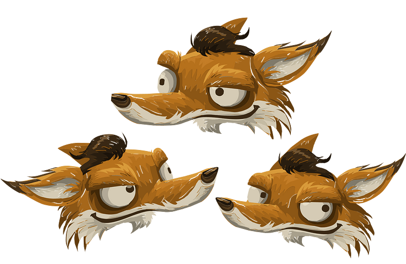 Three fox faces