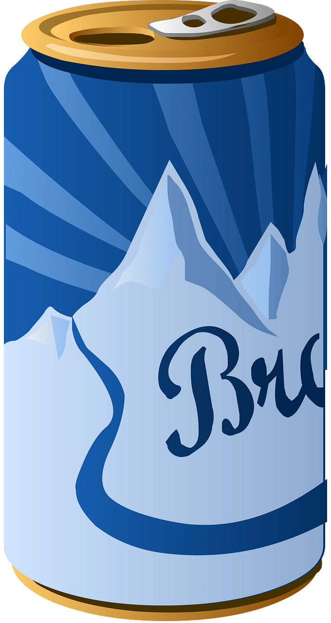 Blue beer can
