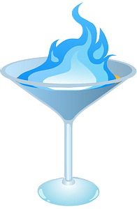 Burning blue fantasy martini