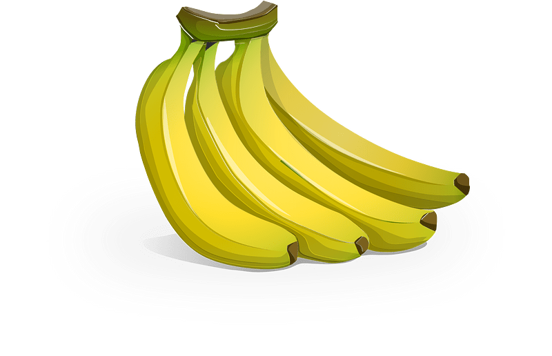 Four yellow bananas