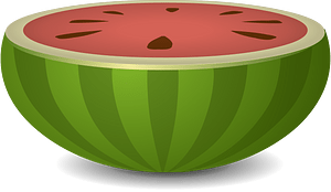 Half red green watermelon