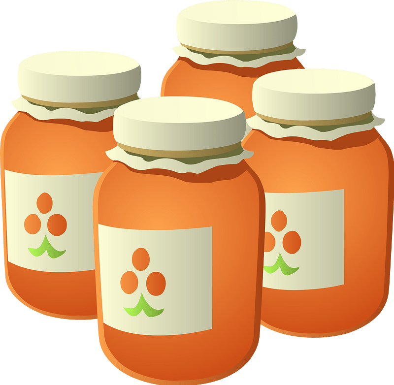 Orange jam jars