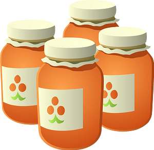 Orange jam jars