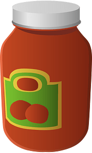 Red ketchup jar
