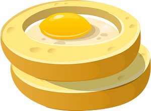 Fried eggs in cheese