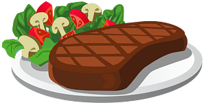 Steak and salad