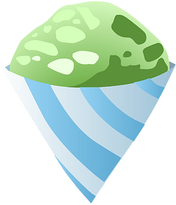 Blue green snow cone