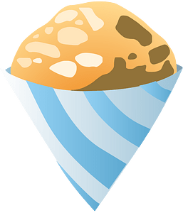 Blue orange snow cone
