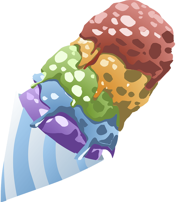 Multi color snow cone