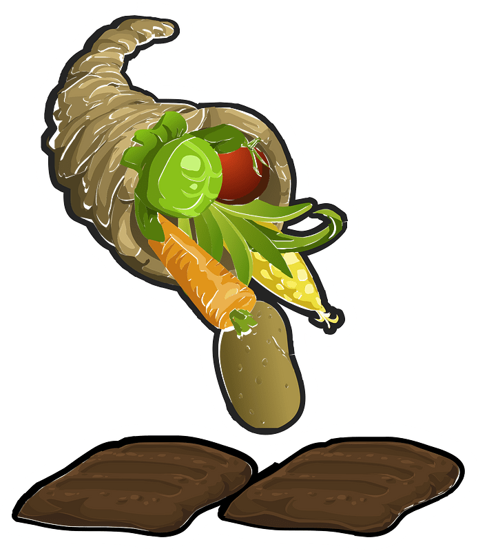 Horn with vegetables