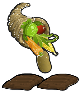 Horn with vegetables