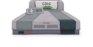 Green glitch game console fantasy bed