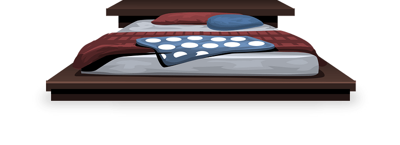 Red blue platform bed