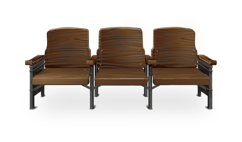 Brown theater chair bench