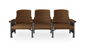 Brown theater chair bench