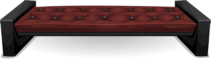 Red quilted bench