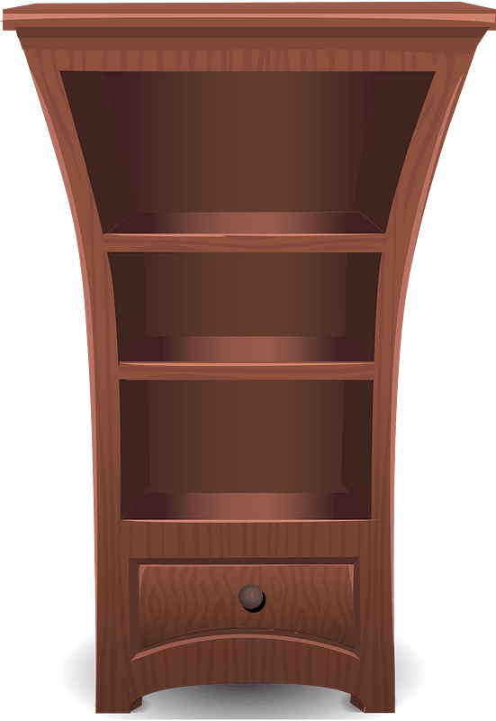 Brown wooden fantasy bookcase