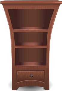 Brown wooden fantasy bookcase