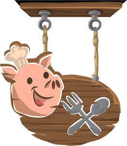 Chef pig eatery sign