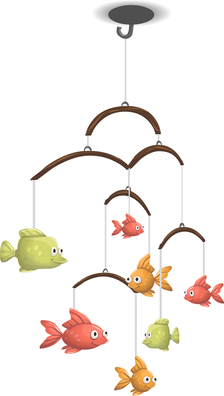 Fish mobile ceiling decor