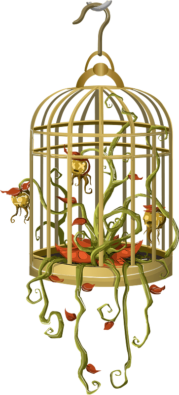 Golden cage ceiling decor