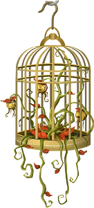 Golden cage ceiling decor