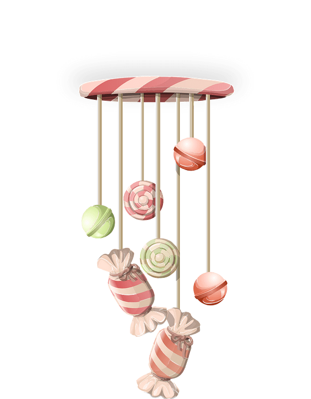 Hanging candy ceiling decor