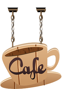 Light brown cafe sign