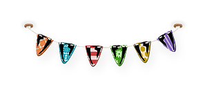 Triangular flags ceiling decor