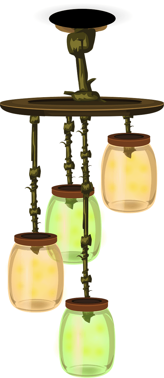 Firefly jar ceiling lamp