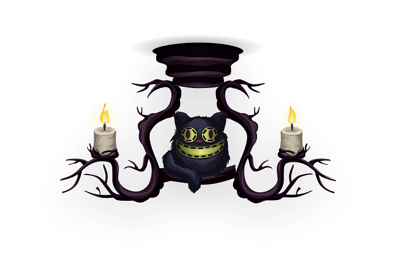 Smiling cat chandelier